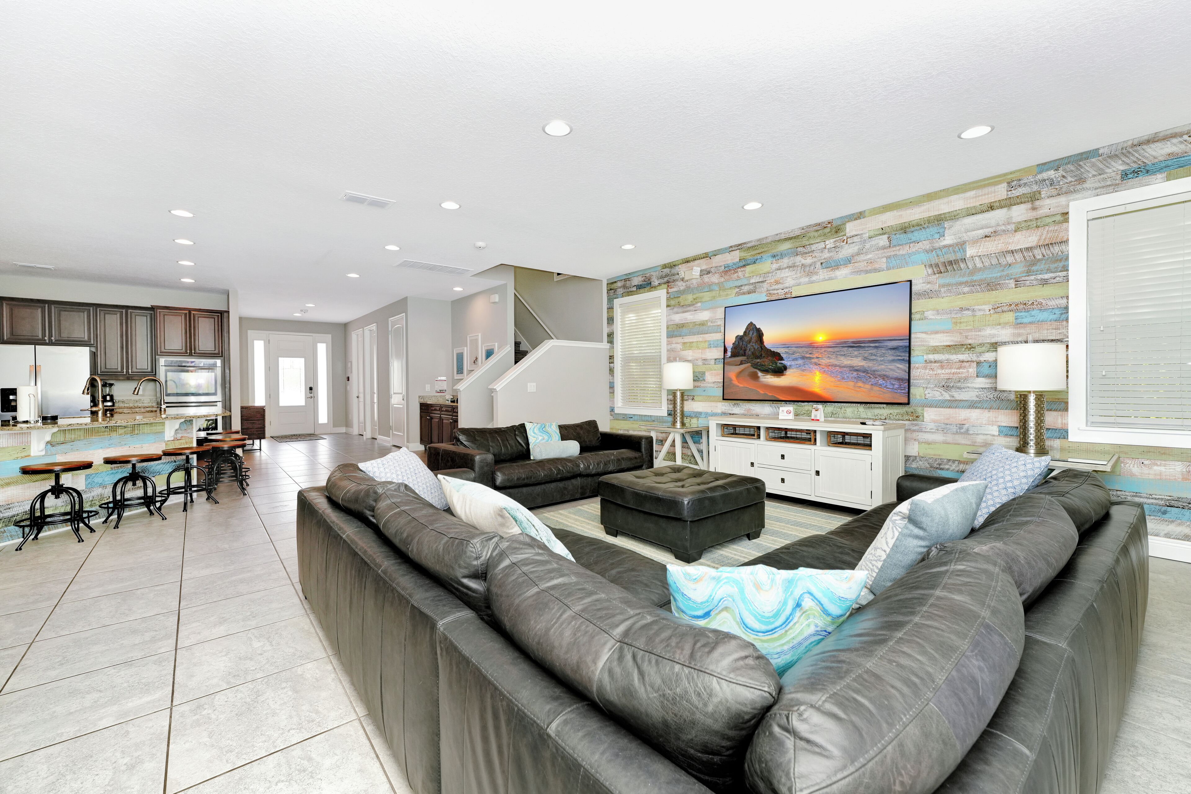 luxury house, private pool (11 bedrooms westside) | living area | 50-inch flat-screen tv with cable channels, tv