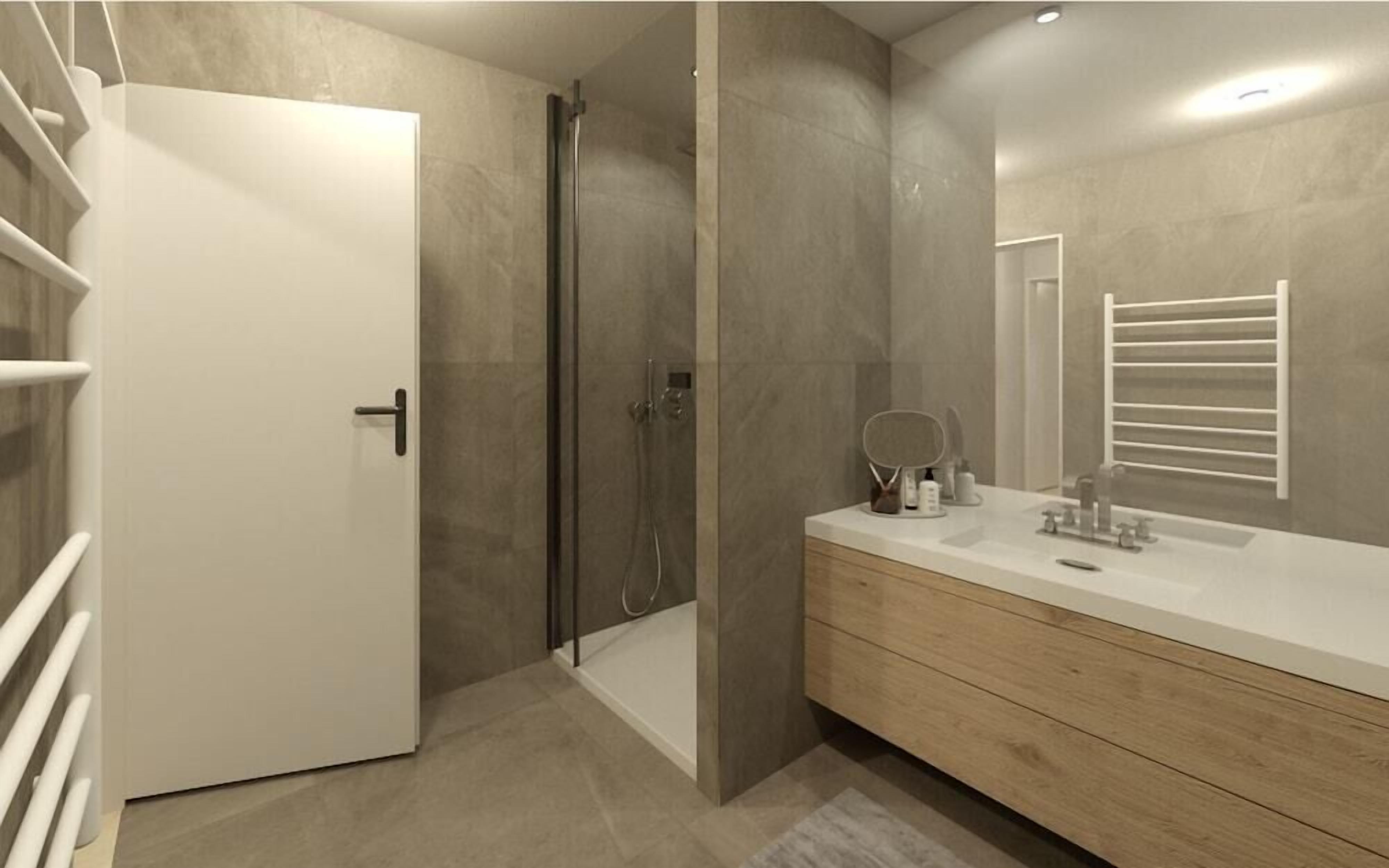Shower, towels