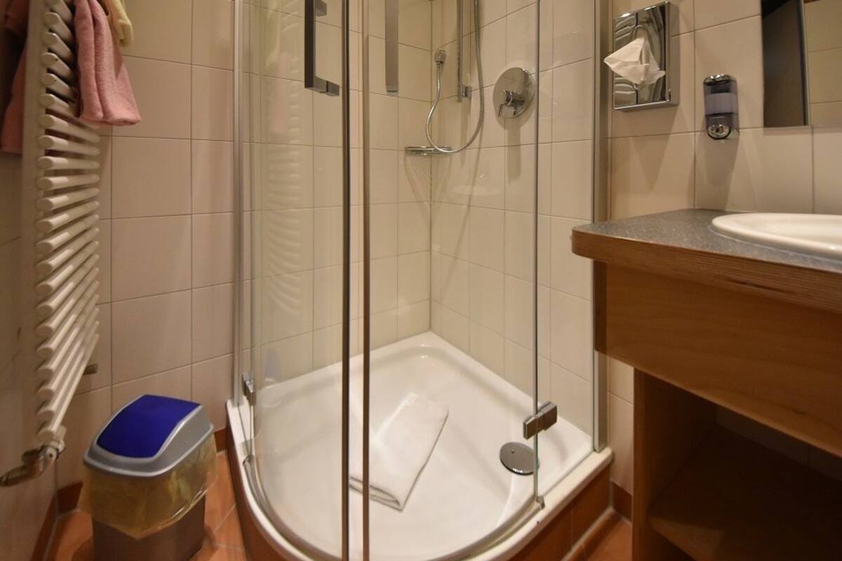 shower, free toiletries, towels