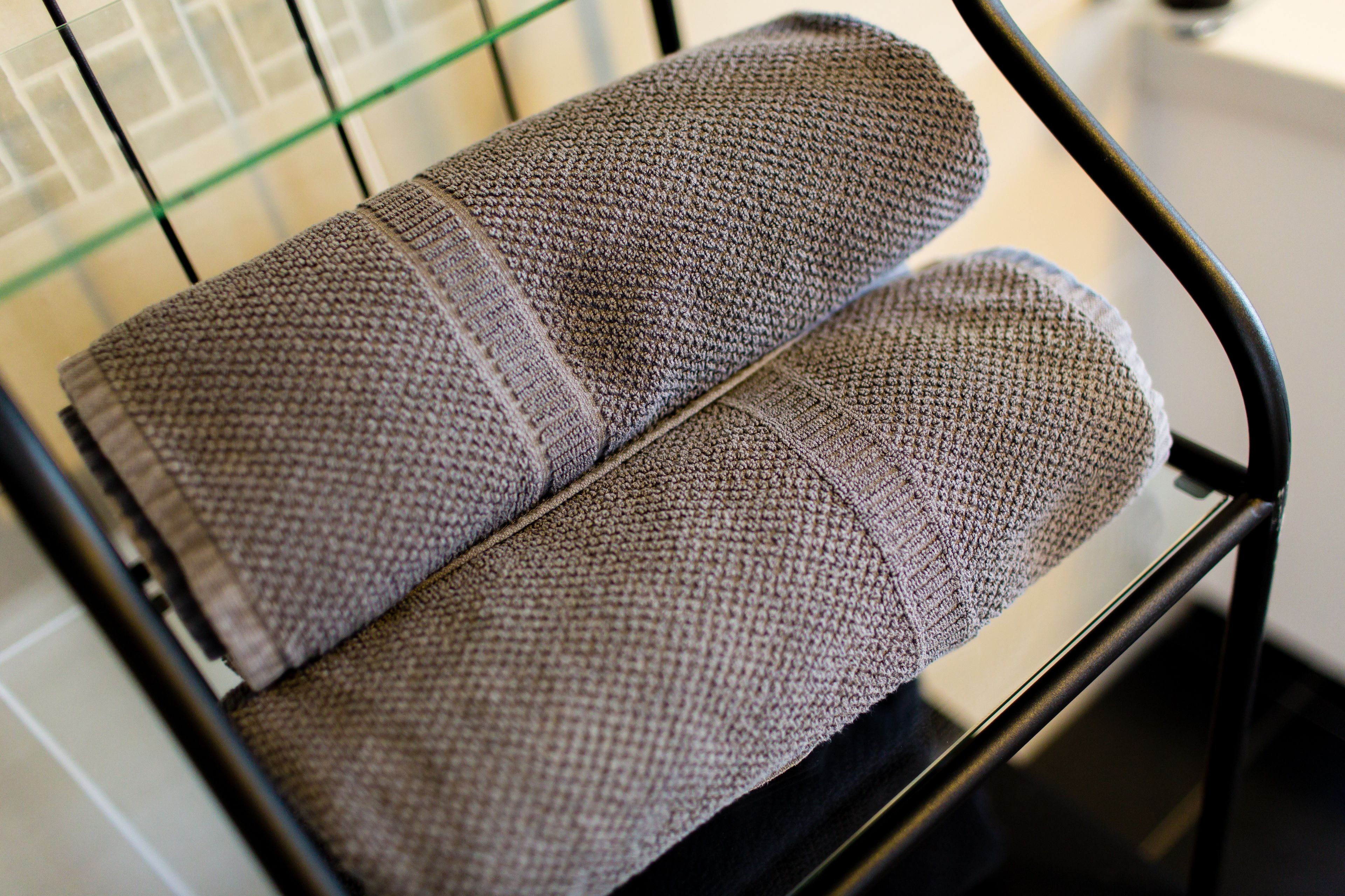 free toiletries, hair dryer, slippers, towels