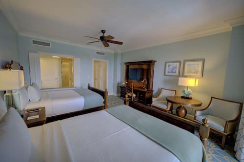 Premium Room, 2 Double Beds, Pool View | Premium bedding, pillow-top beds, in-room safe, desk