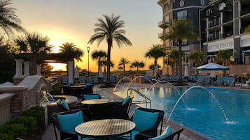 2 outdoor pools, open 9:00 AM to 10:00 PM, pool cabanas (surcharge)