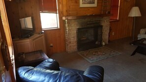 Cabin, 1 Bedroom | Living area | Flat-screen TV, fireplace - The Place at Pinetop (Lakeside)