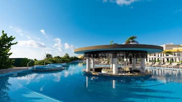 9 bars/lounges, 5 swim-up bars, beach bar