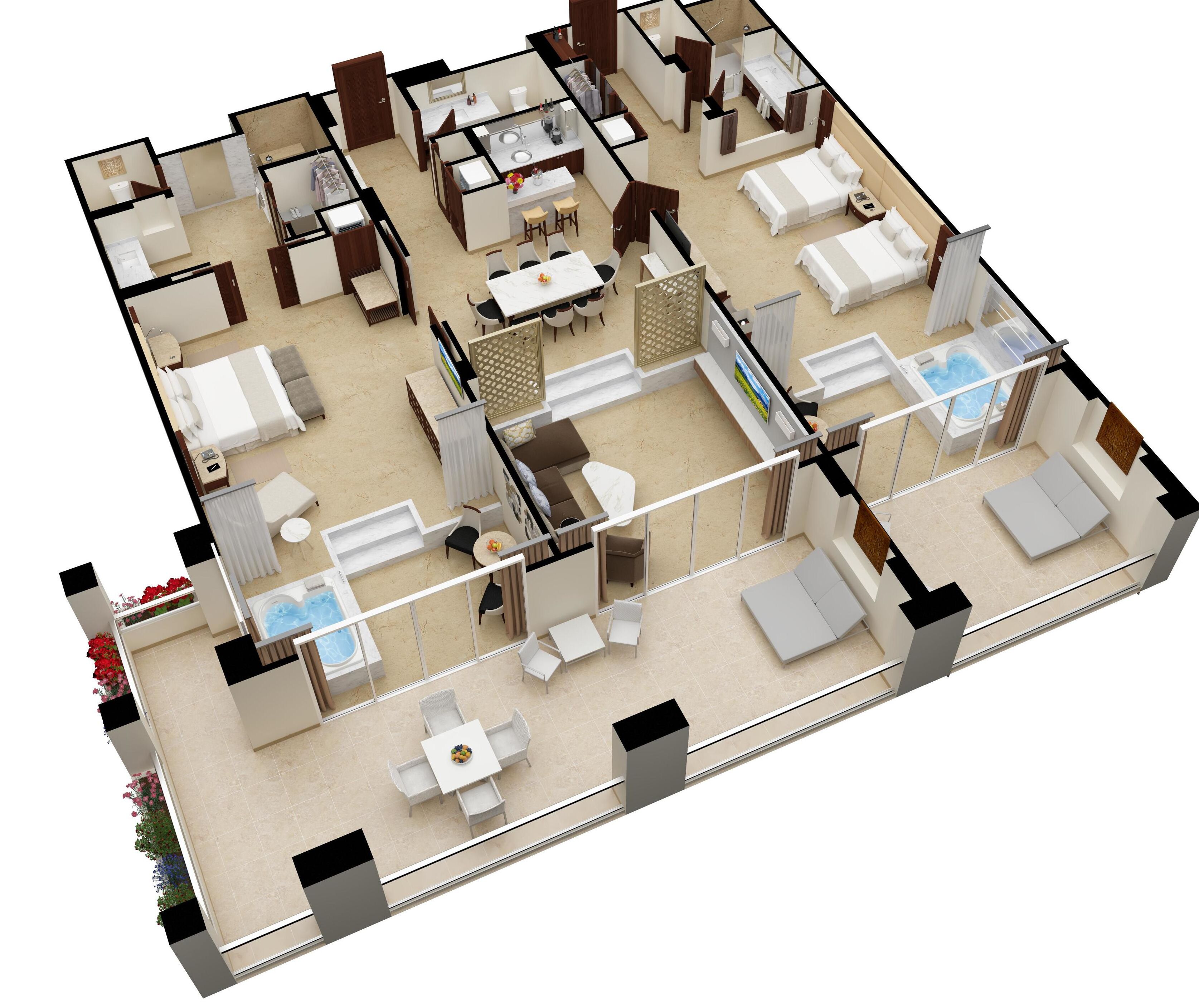 Grand Presidential Suite | 高档床上用品、迷你吧（备有免费物品）、客房内保险箱、办公桌