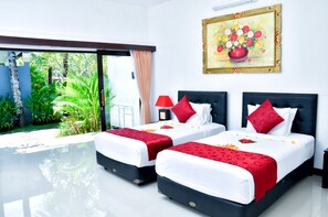 Deluxe-Doppel- oder -Zweibettzimmer | Schreibtisch, kostenloses WLAN, Bettwäsche, Rollstuhlgeeignet