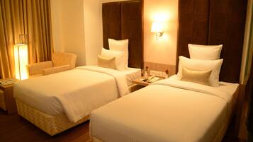 In-room safe, desk, blackout curtains, soundproofing