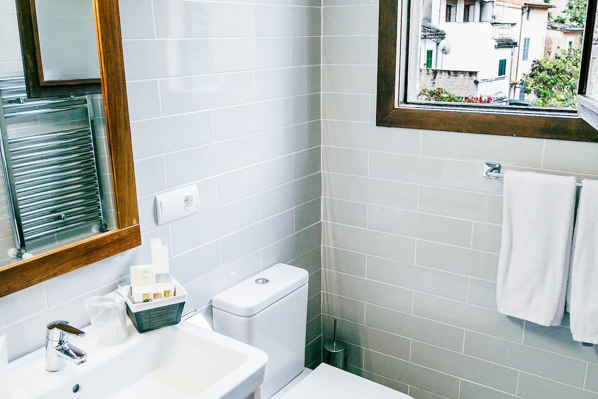 free toiletries, hair dryer, bathrobes, slippers