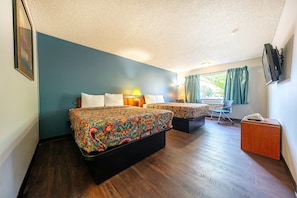 Room, 2 Queen Beds | 1 bedroom, iron/ironing board, free WiFi, bed sheets
