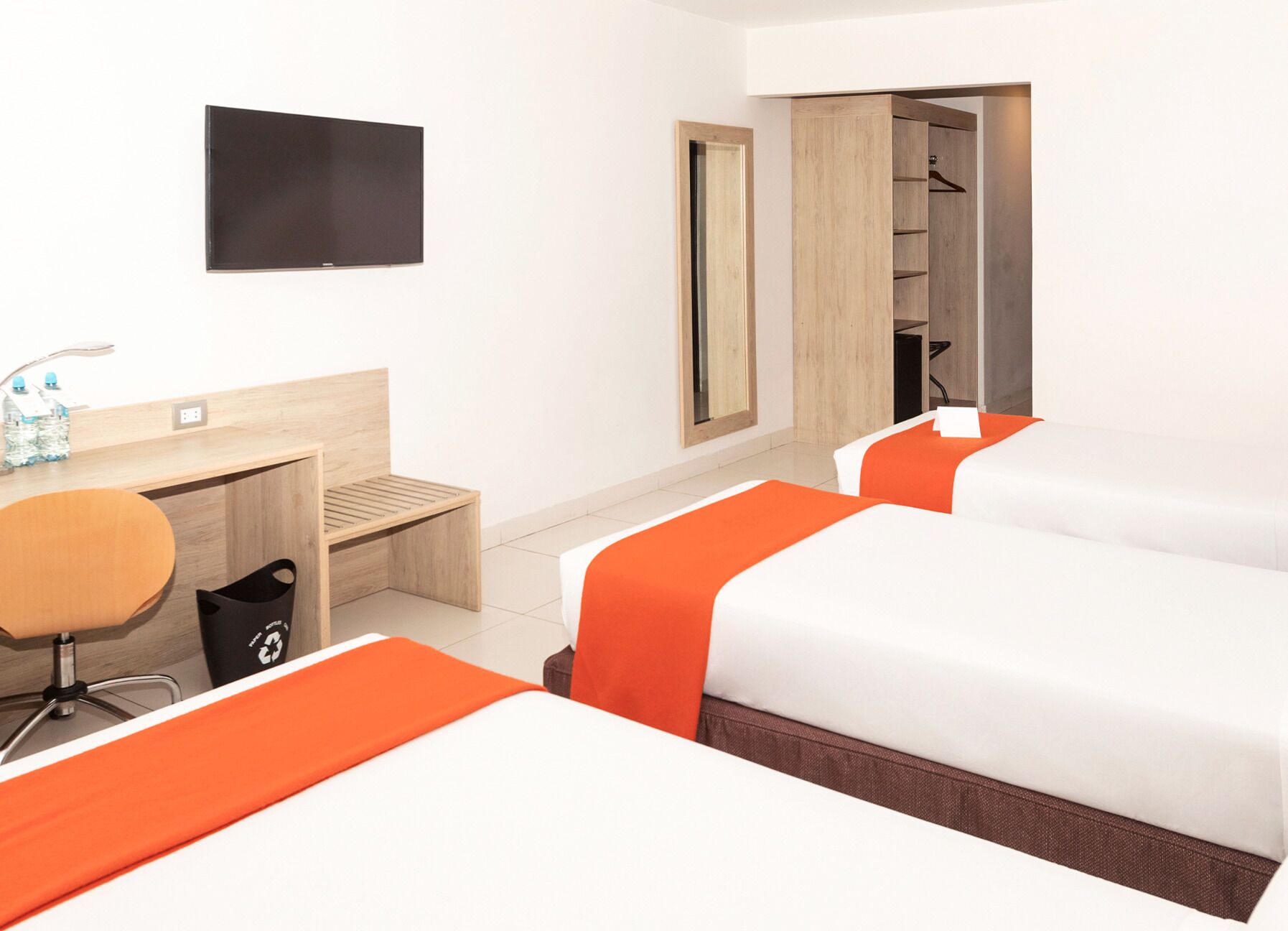 traditional room, 3 single beds | in-room safe, desk, free wifi, bed sheets