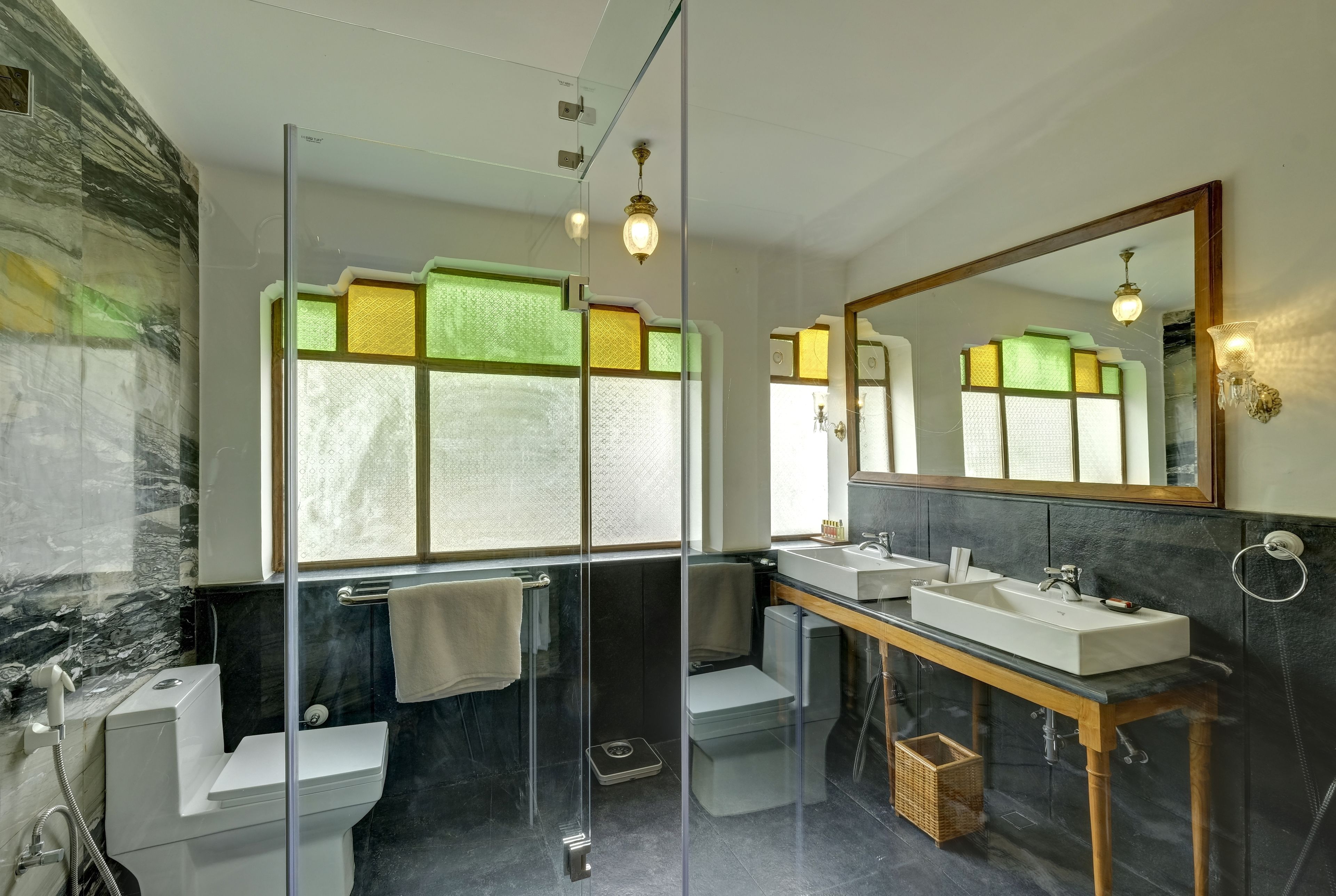 shower, free toiletries, hair dryer, bathrobes