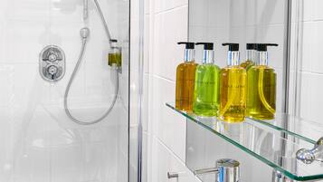 Free toiletries, hair dryer, towels