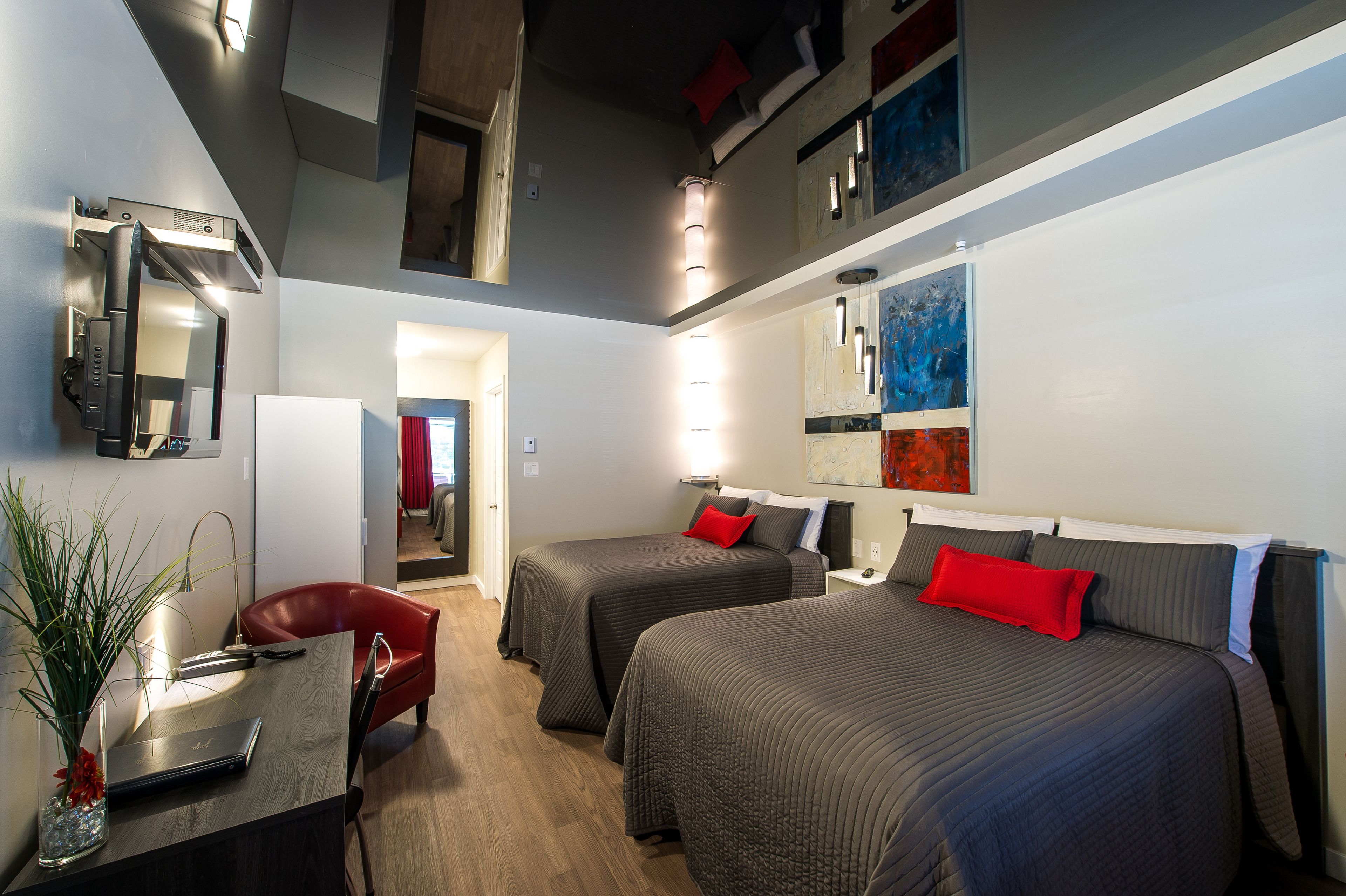 superior room, 2 double beds | premium bedding, desk, soundproofing, iron/ironing board