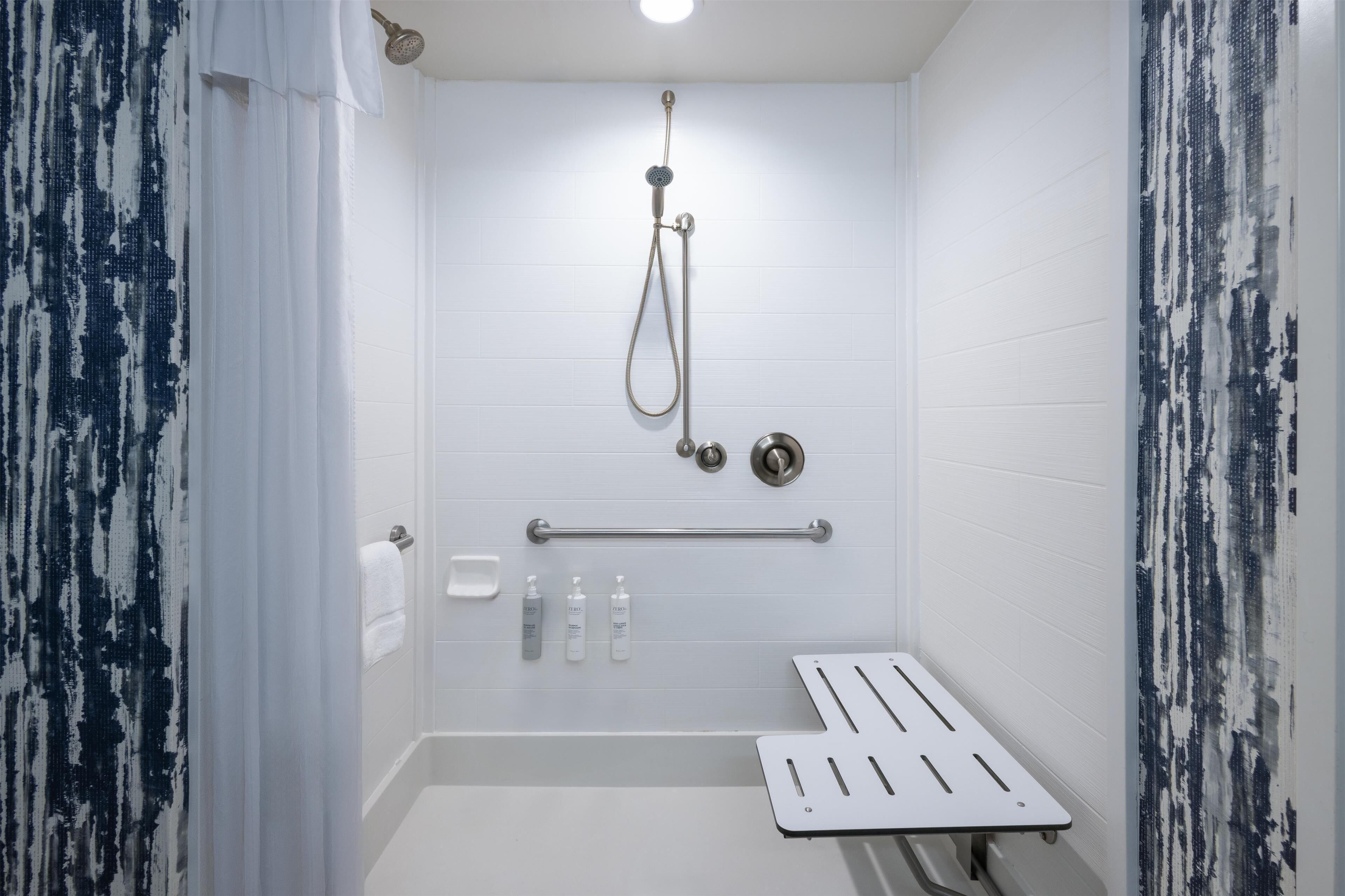 studio, 1 king bed, accessible (roll-in shower) | bathroom shower