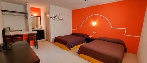 Superior Room, 2 Double Beds | Minibar, desk, free WiFi, bed sheets