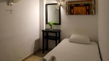 Laptop workspace, free WiFi, bed sheets