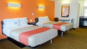 Laptop workspace, free WiFi, bed sheets