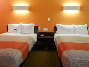 Laptop workspace, free WiFi, bed sheets