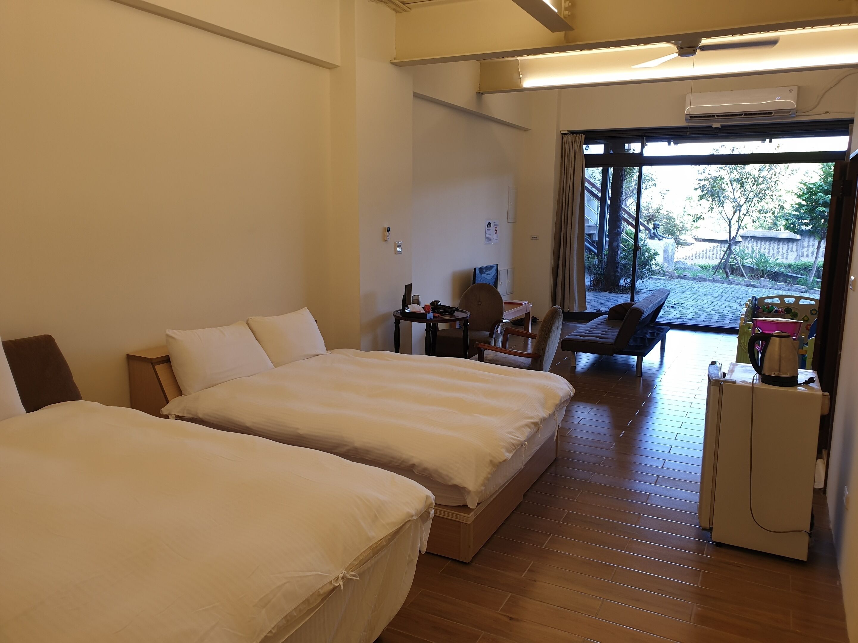 Down comforters, blackout drapes, soundproofing, free WiFi