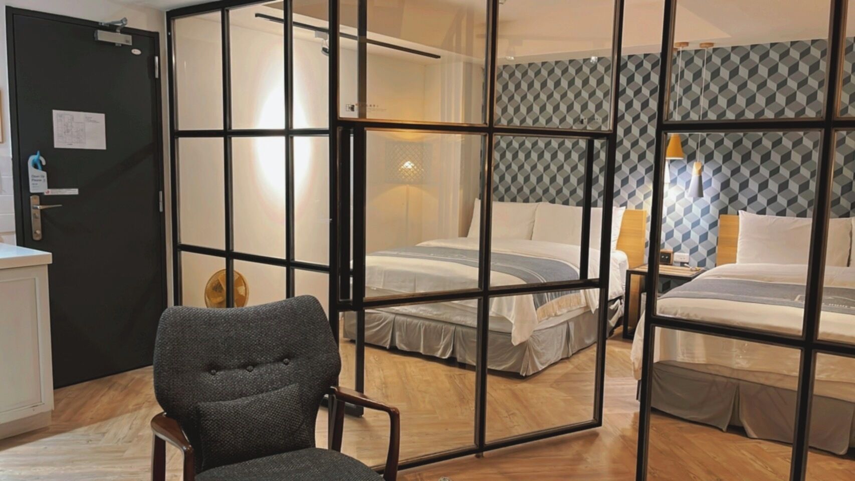 city quadruple room, 2 double beds | living area | 40-inch led tv with digital channels, tv, pay films