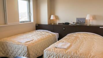 Desk, free WiFi, bed sheets