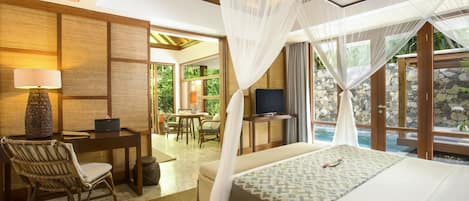 Villa Deluxe, alberca privada | 1 habitación, ropa de cama de alta calidad y minibar