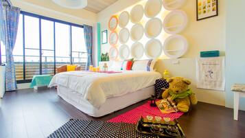 Premium bedding, down duvets, individually decorated