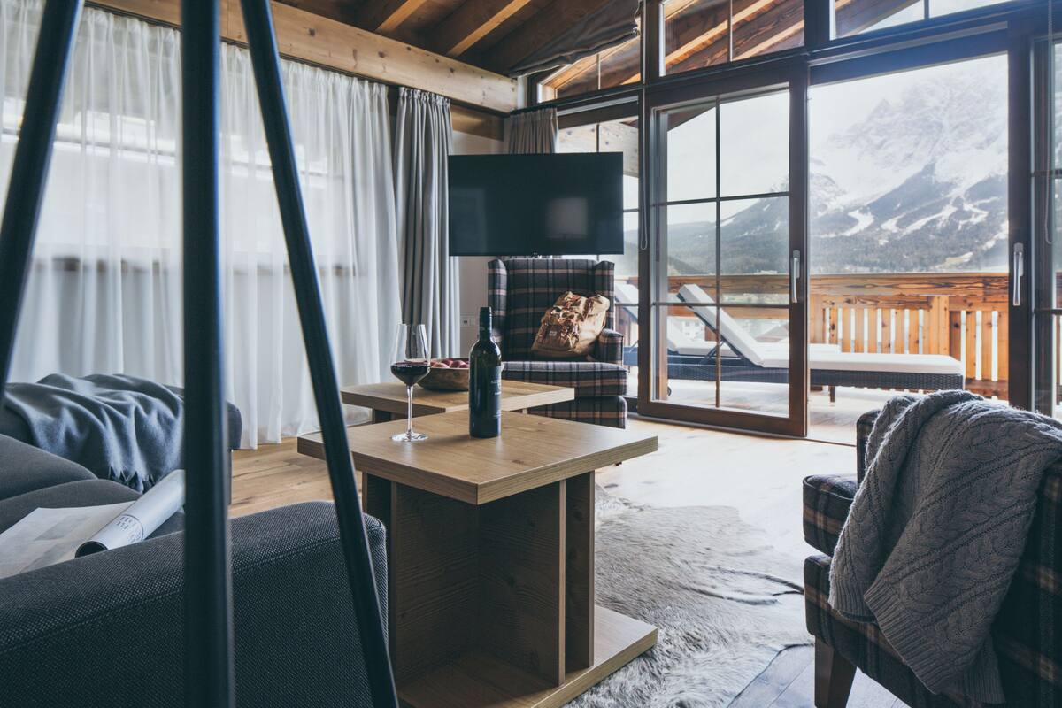 Apartment, 2 Bedrooms, Mountain View (NO 12, Family Apartment L) | Living area | Flat-screen TV