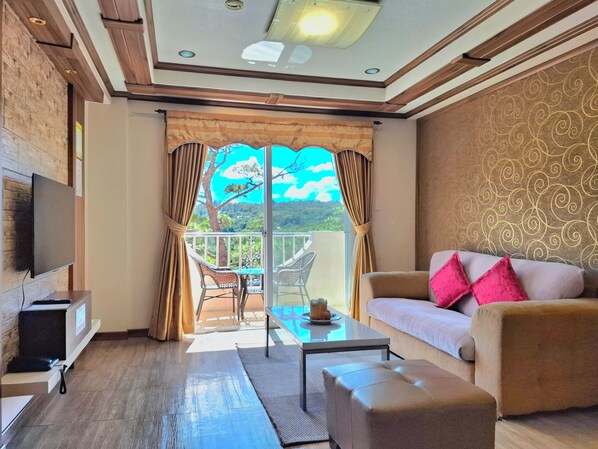 1-Bedroom Apartment at Bonbel Condominium | Living area