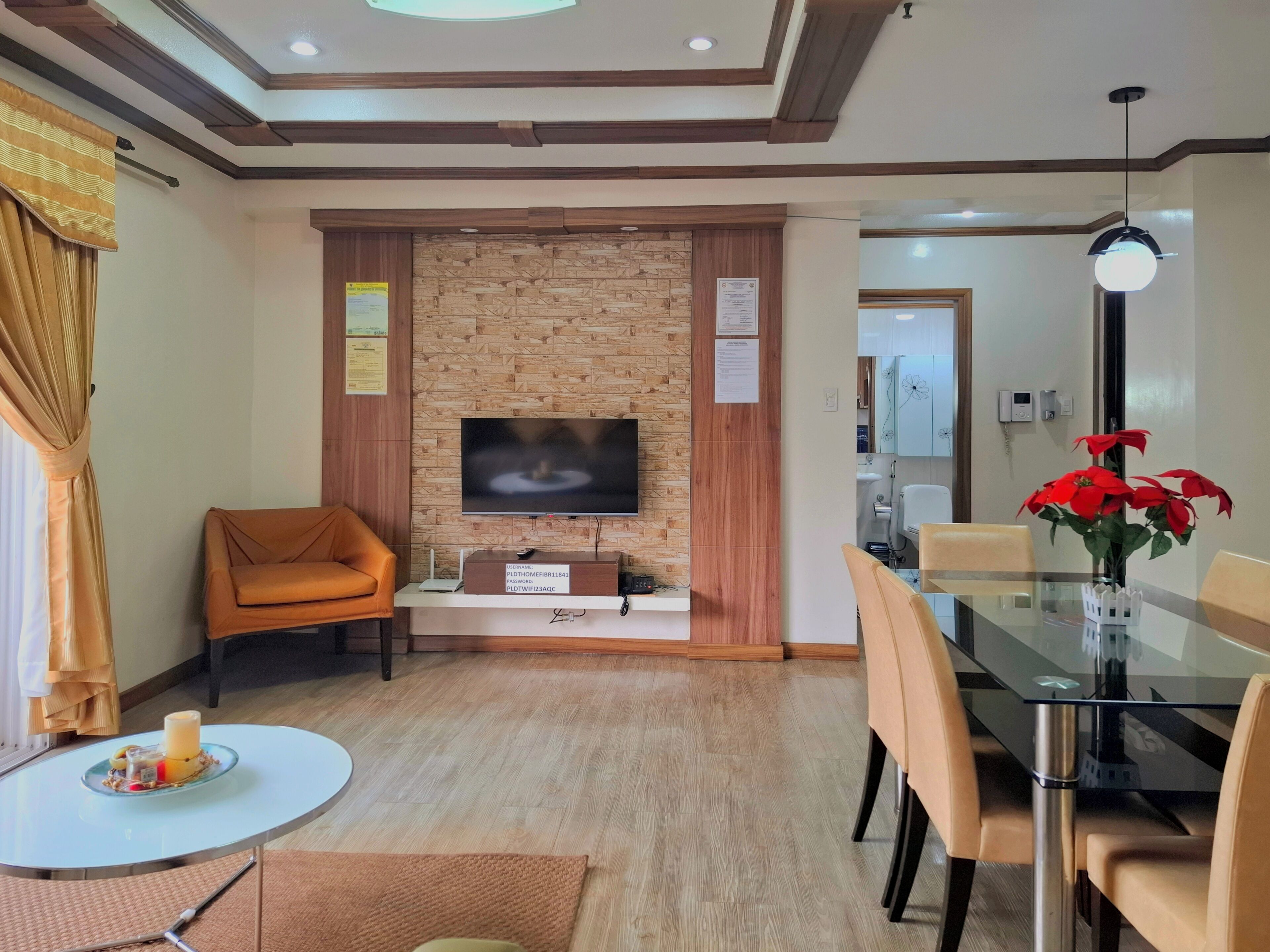 2-Bedroom Apartment at Bonbel Condominium | Living area | 36-inch flat-screen TV with cable channels, TV, table tennis