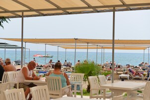 Beach nearby, sun loungers, beach umbrellas, scuba diving