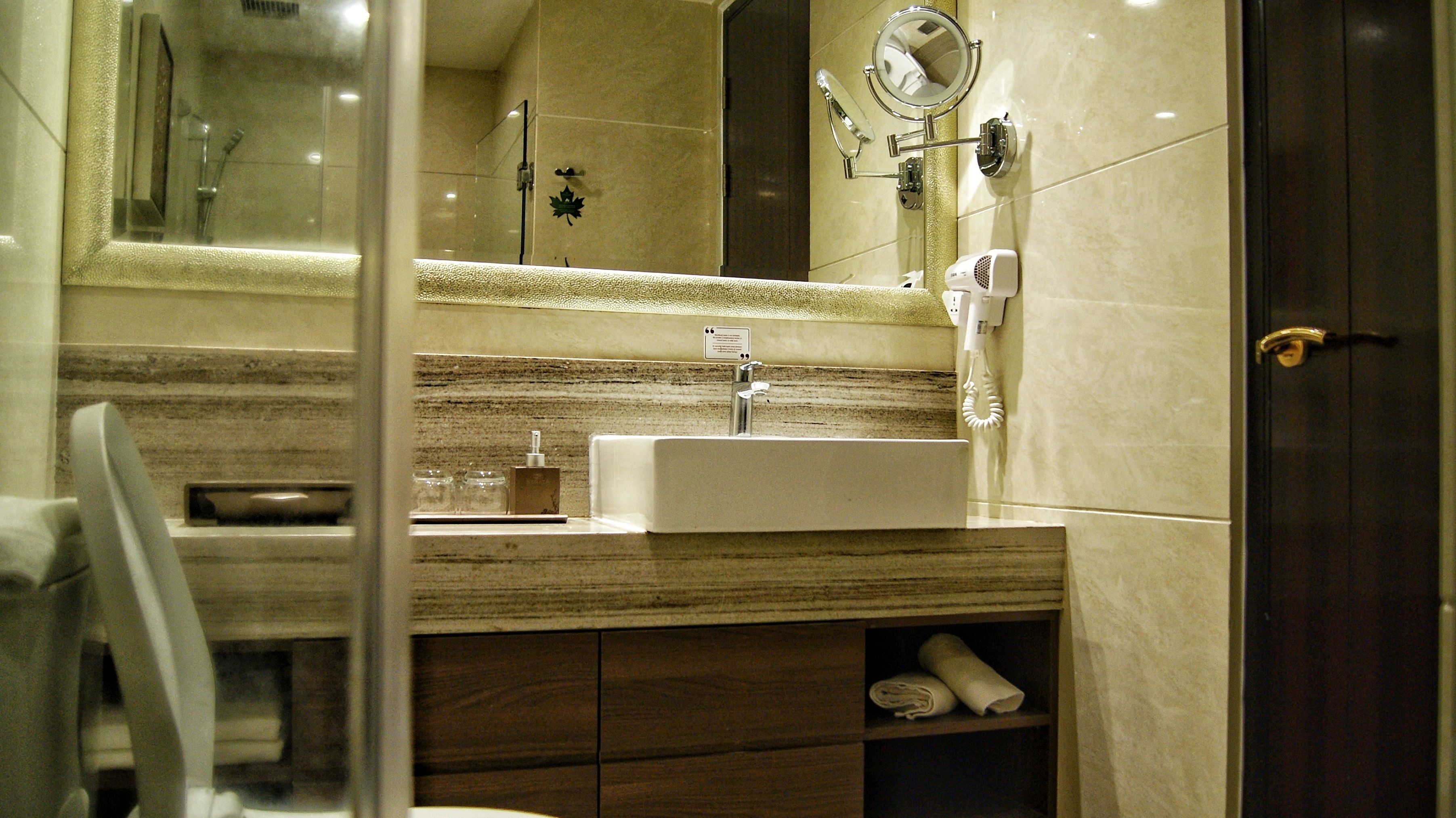 family room | bathroom | shower, free toiletries, slippers, towels