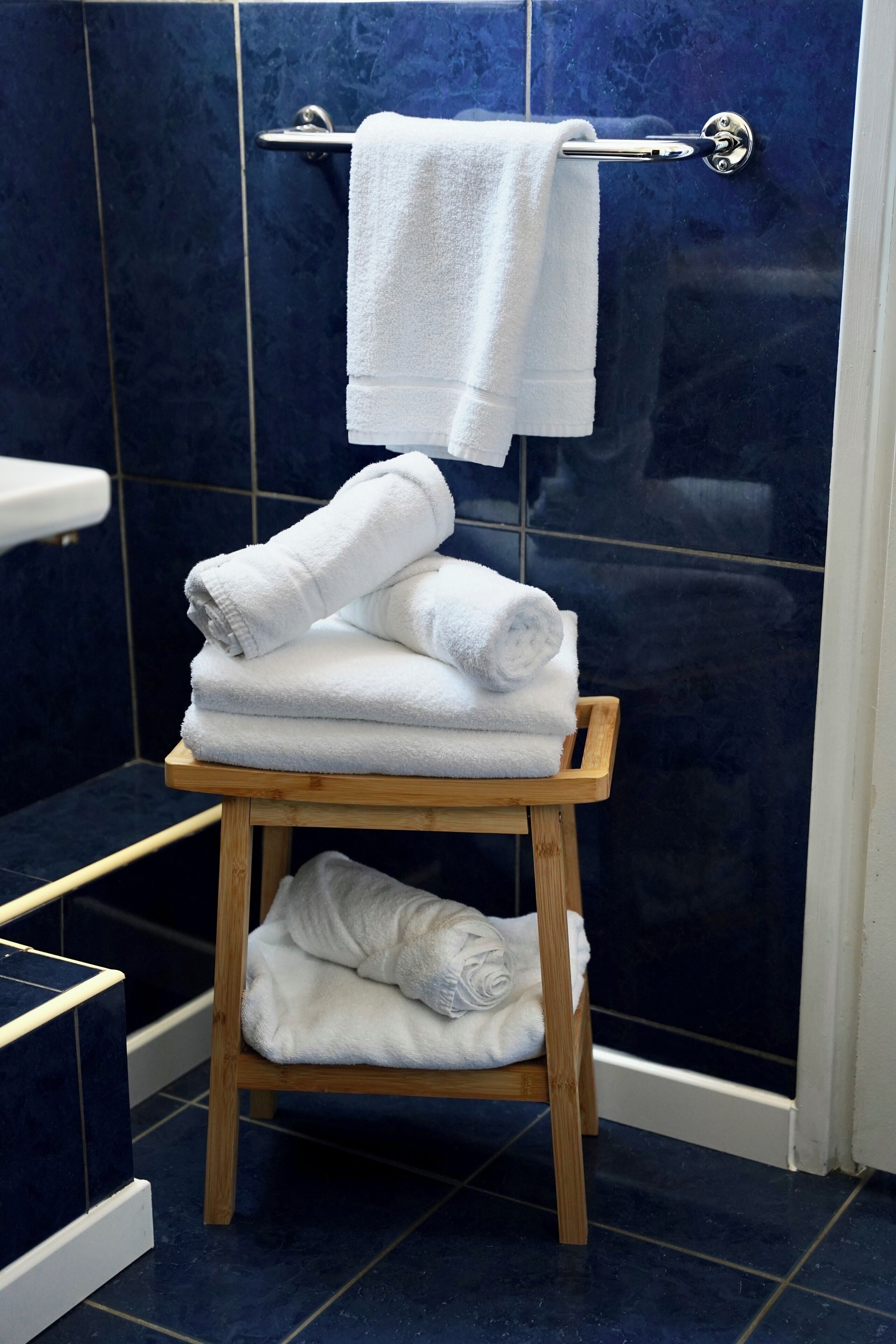 free toiletries, hair dryer, towels, soap