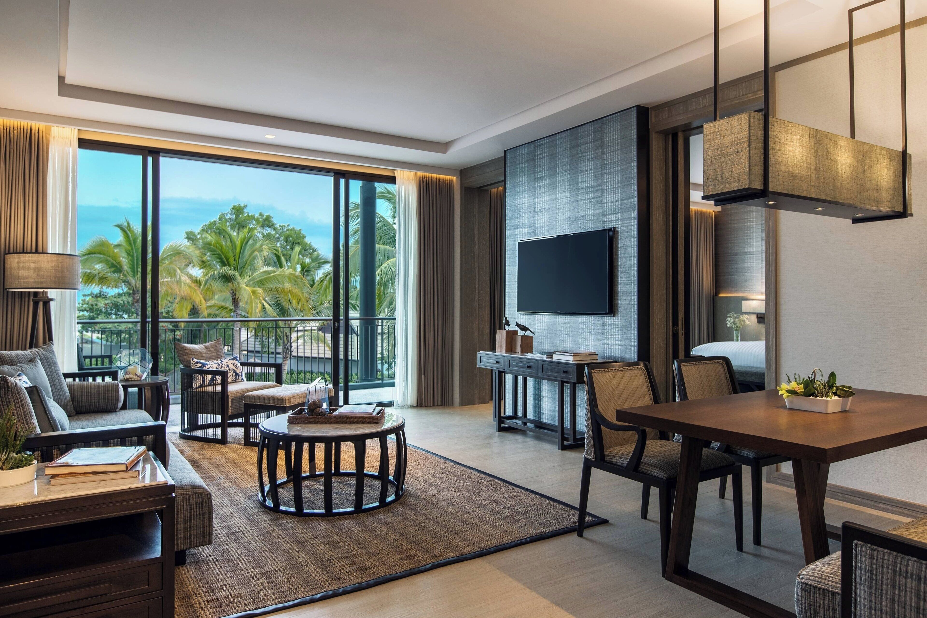 suite, 1 bedroom, non smoking, pool view | living room | 40-inch lcd tv with satellite channels, tv