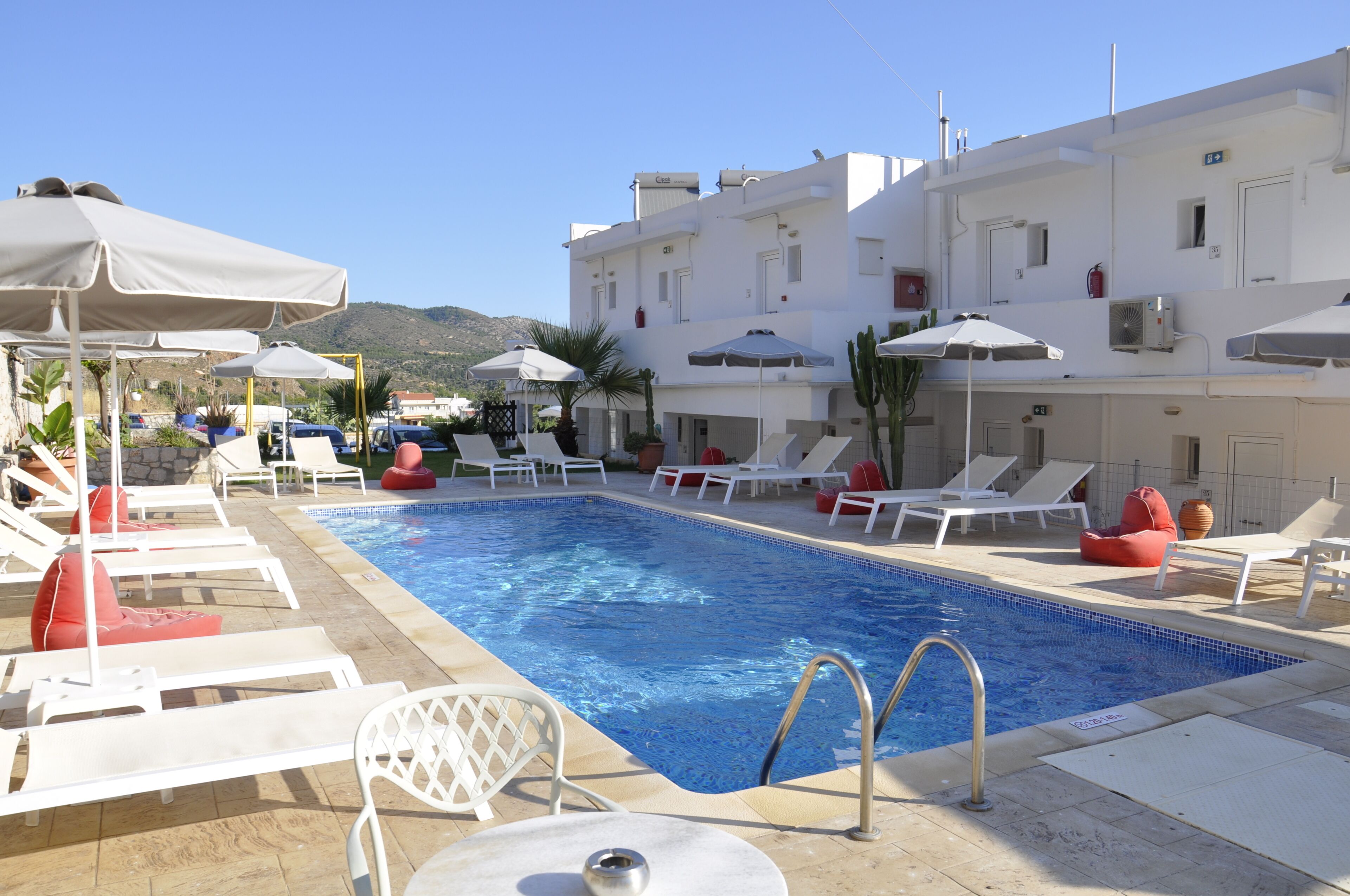 Seasonal outdoor pool, open 8 AM to 8 PM, sun loungers