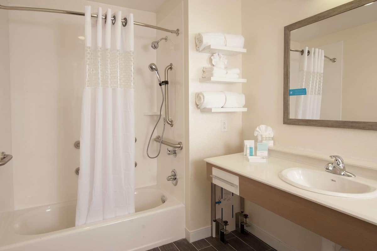 free toiletries, hair dryer, towels