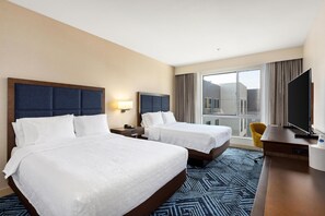 Room, 2 Queen Beds, Non Smoking, Refrigerator & Microwave | In-room safe, desk, laptop workspace, iron/ironing board - Hampton Inn & Suites Los Angeles - Glendale (Glendale)