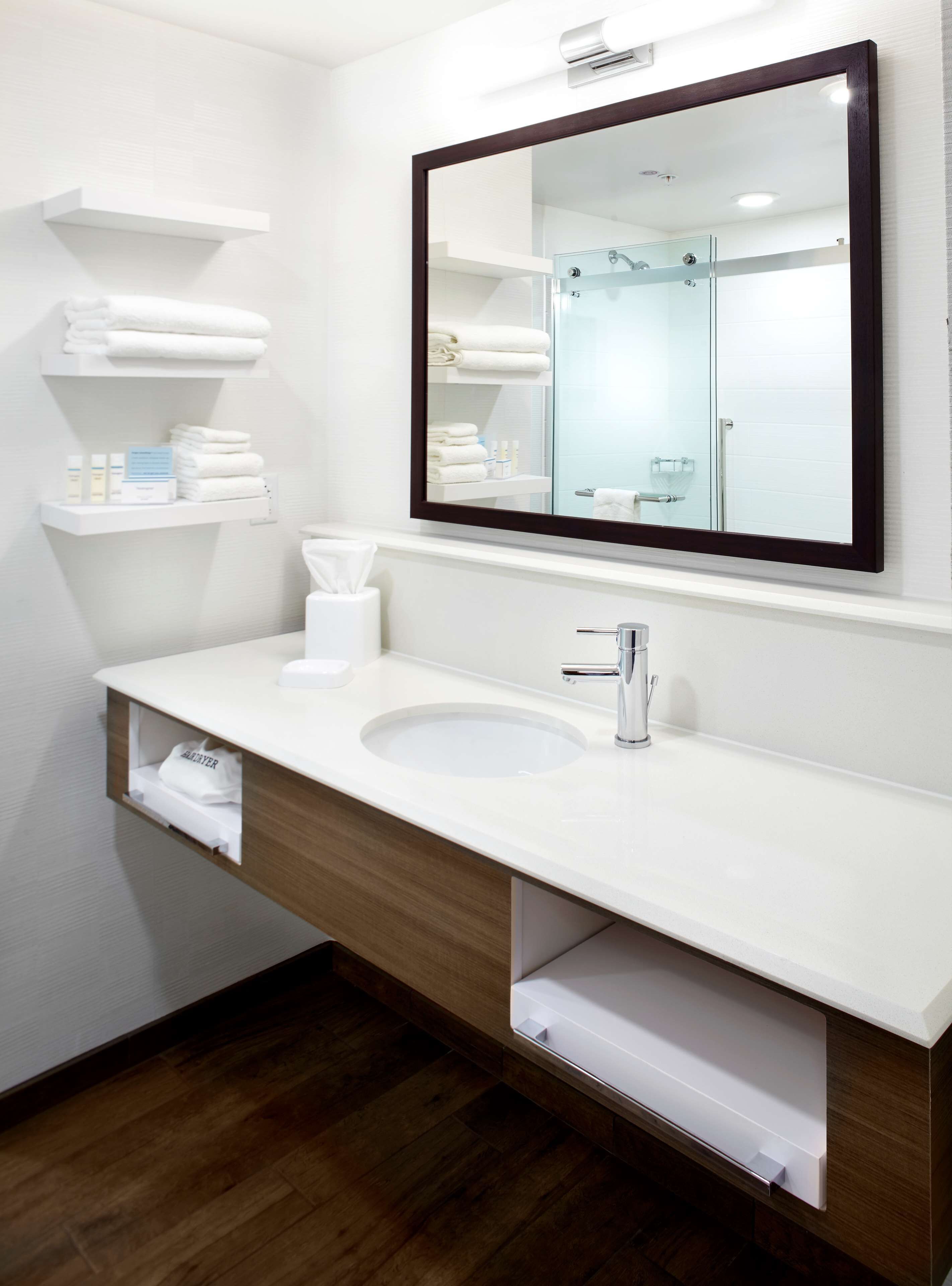 free toiletries, hair dryer, towels