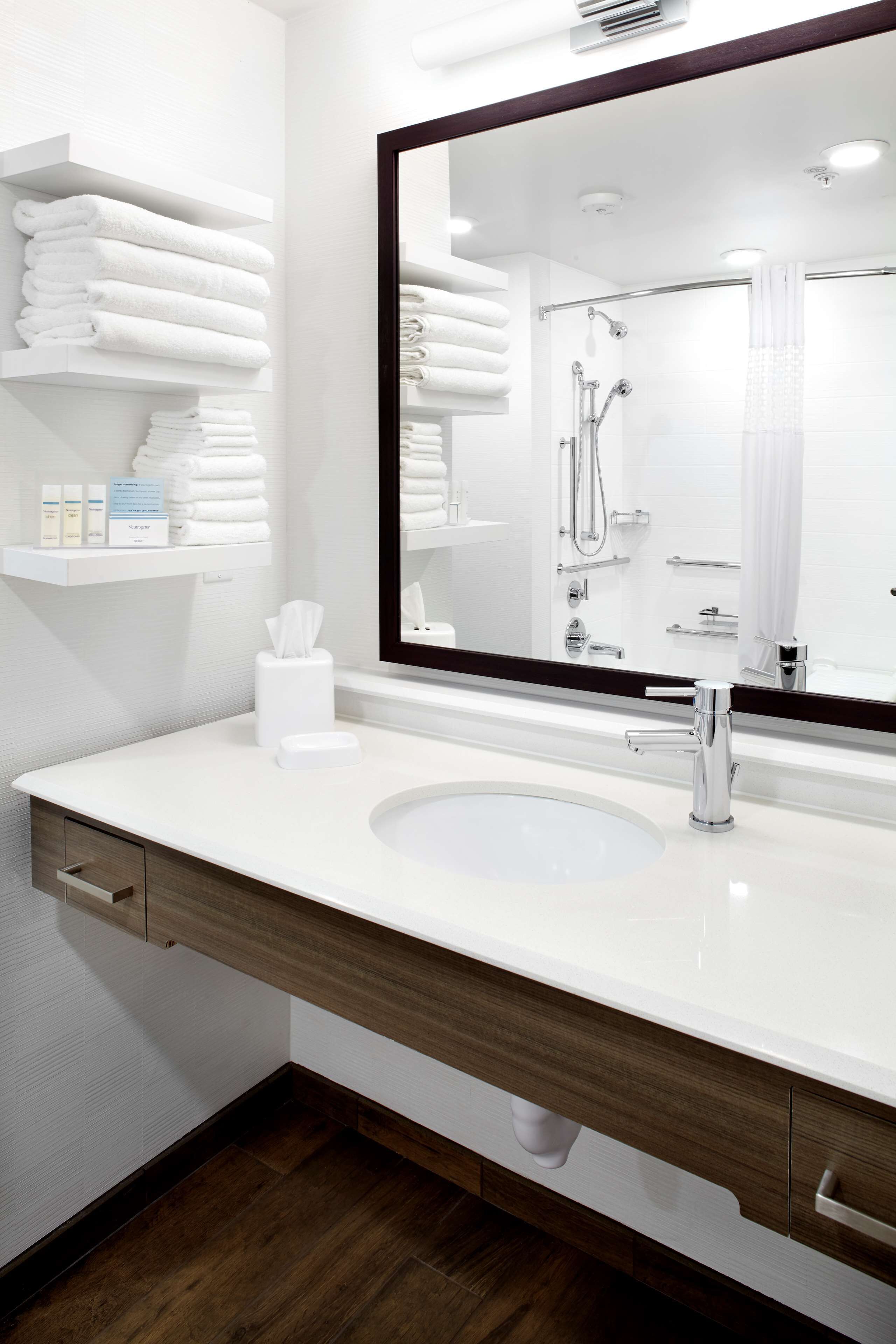 free toiletries, hair dryer, towels