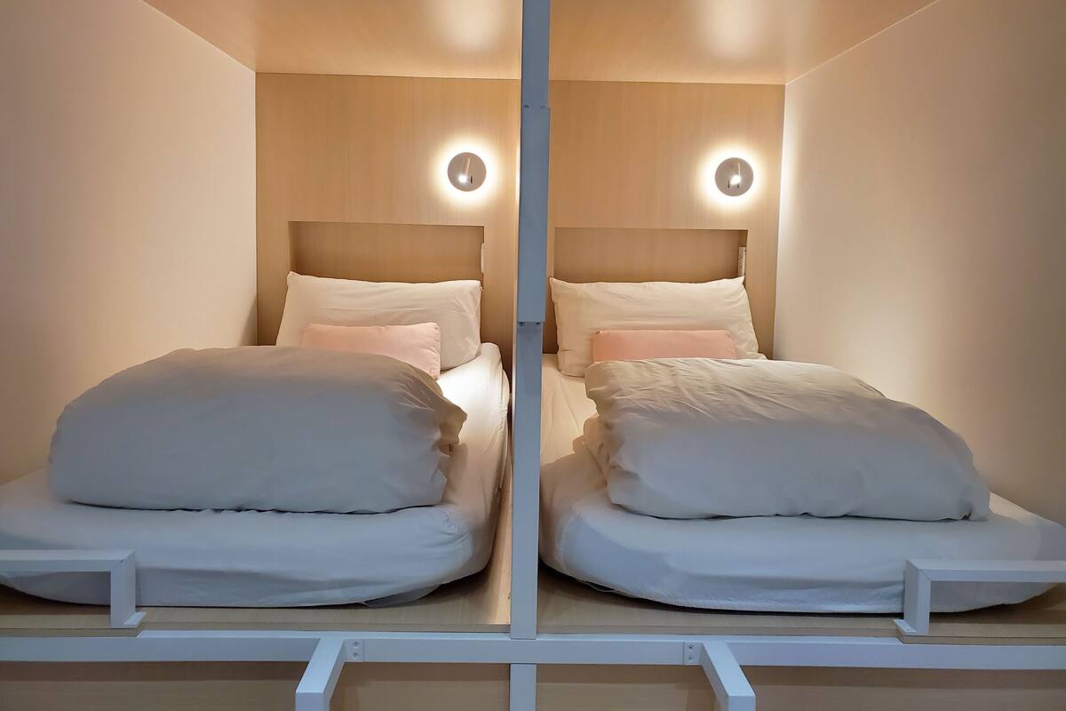 Blackout curtains, soundproofing, free WiFi, bed sheets