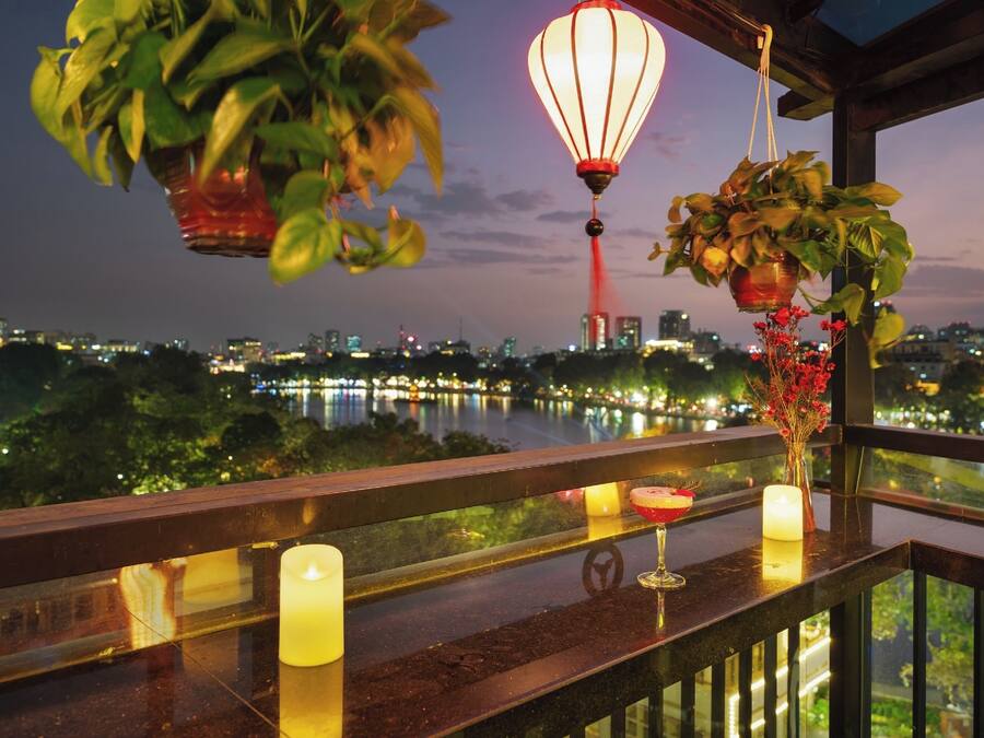 Vue sur la ville depuis l’hébergement