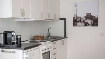 Estudio básico | Cocina privada | Frigorífico, microondas, horno y placa de cocina