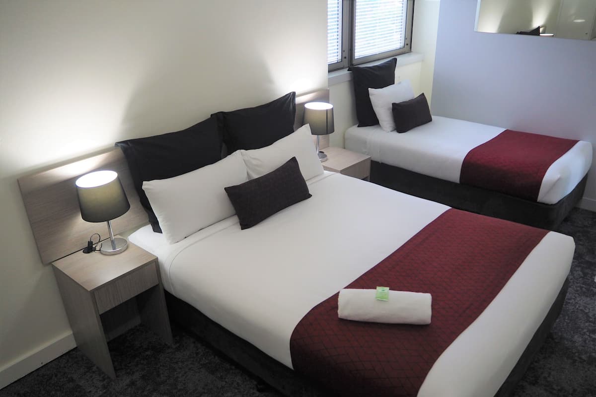 Down comforters, in-room safe, blackout drapes, iron/ironing board