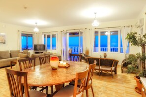 Apartment, 3 Bedrooms, Sea View | Living area | TV - Parys Villas (Zakynthos)