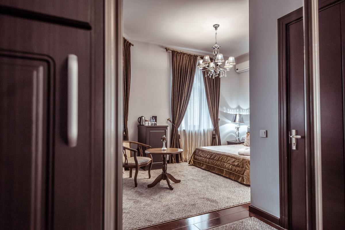 deluxe double room | in-room safe, desk, soundproofing, iron/ironing board