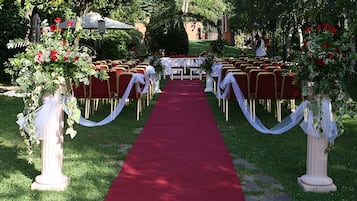 Outdoor wedding area