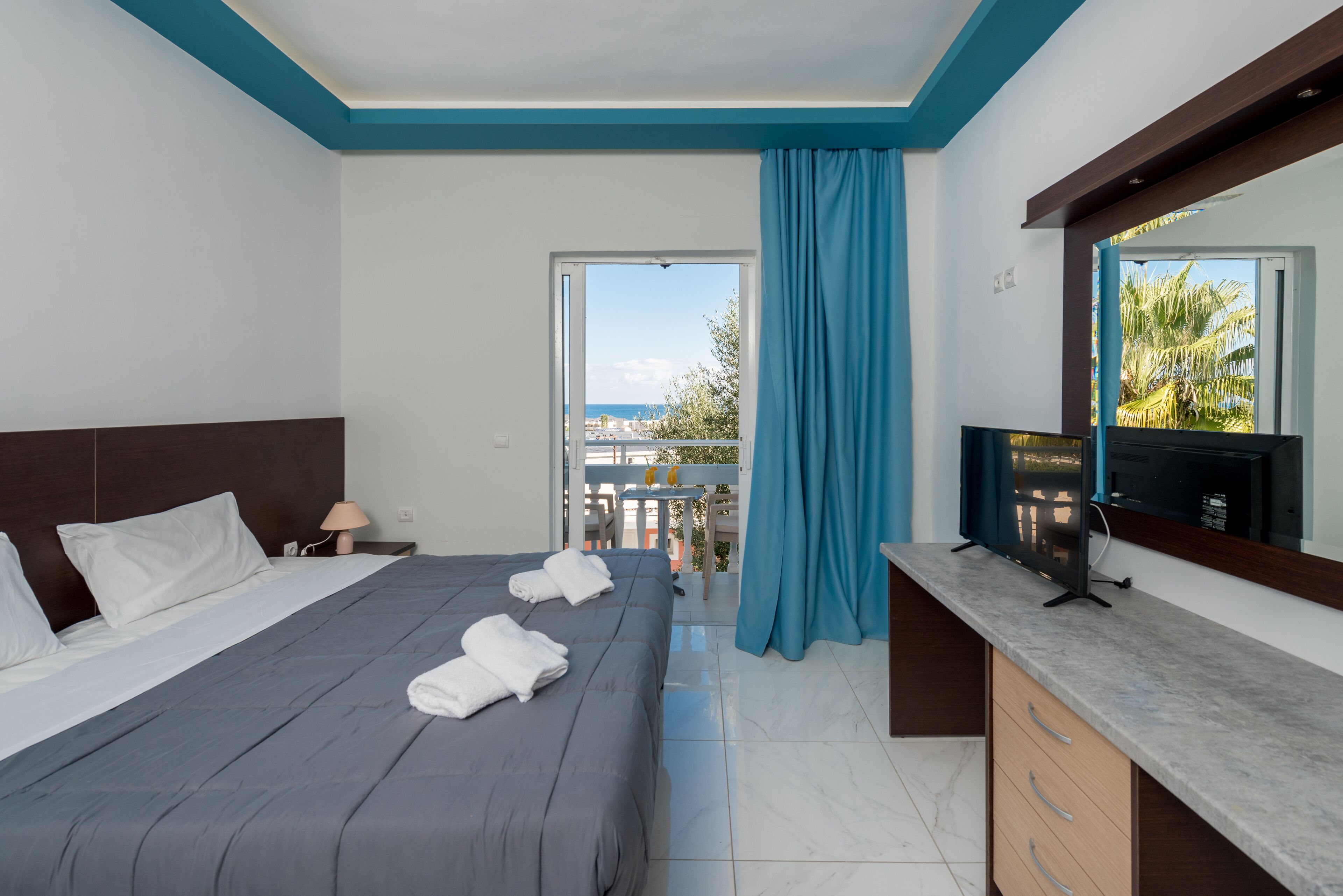 studio, sea view | in-room safe, soundproofing, iron/ironing board, bed sheets