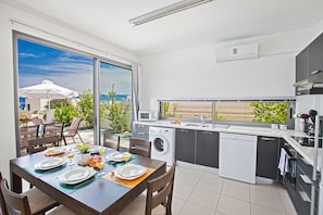 Villa, 3 Bedrooms, Private Pool, Sea View | Private kitchen | Full-size fridge, microwave, oven, dishwasher