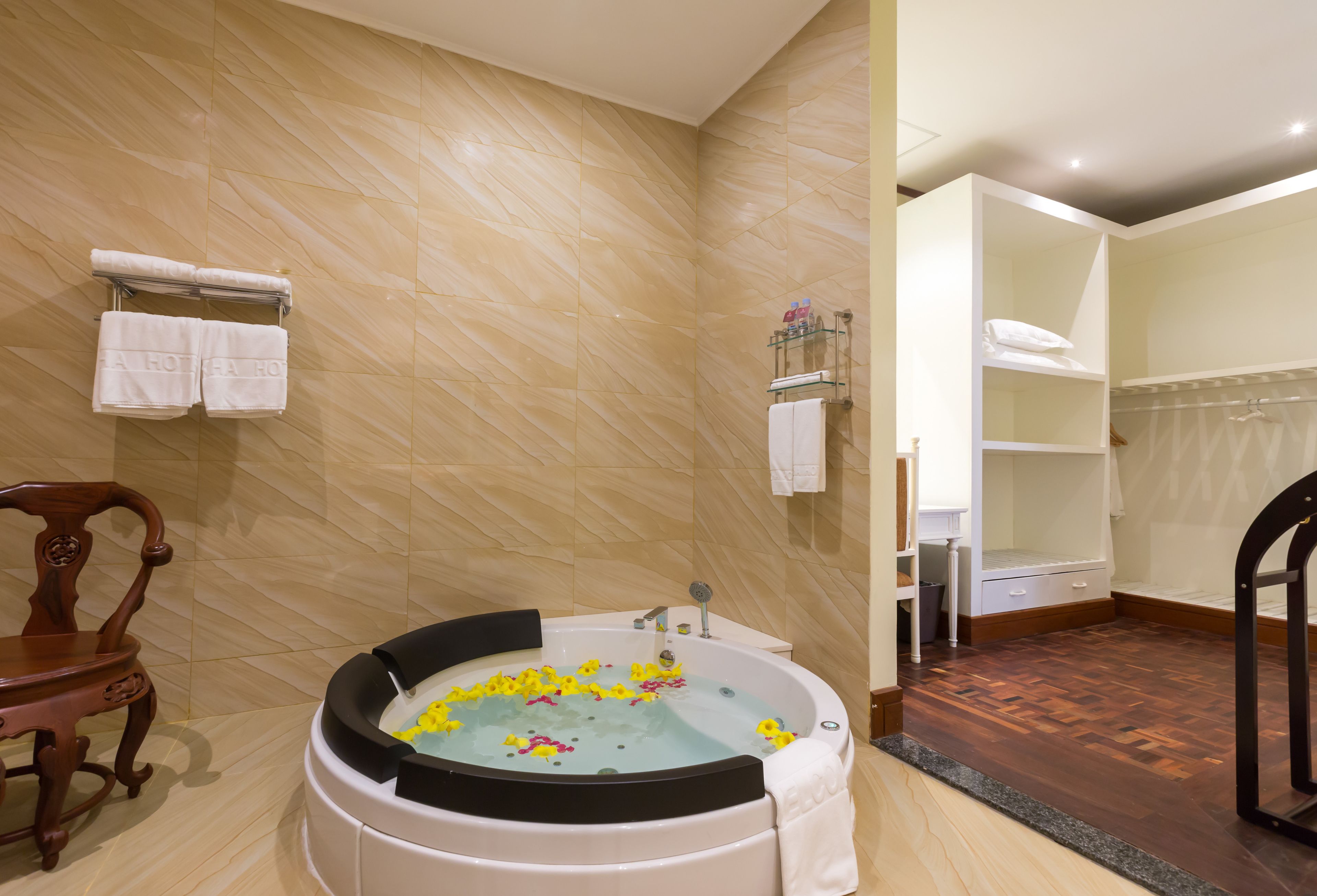 private villa | bathroom | separate bathtub and shower, jetted bath, rainfall showerhead