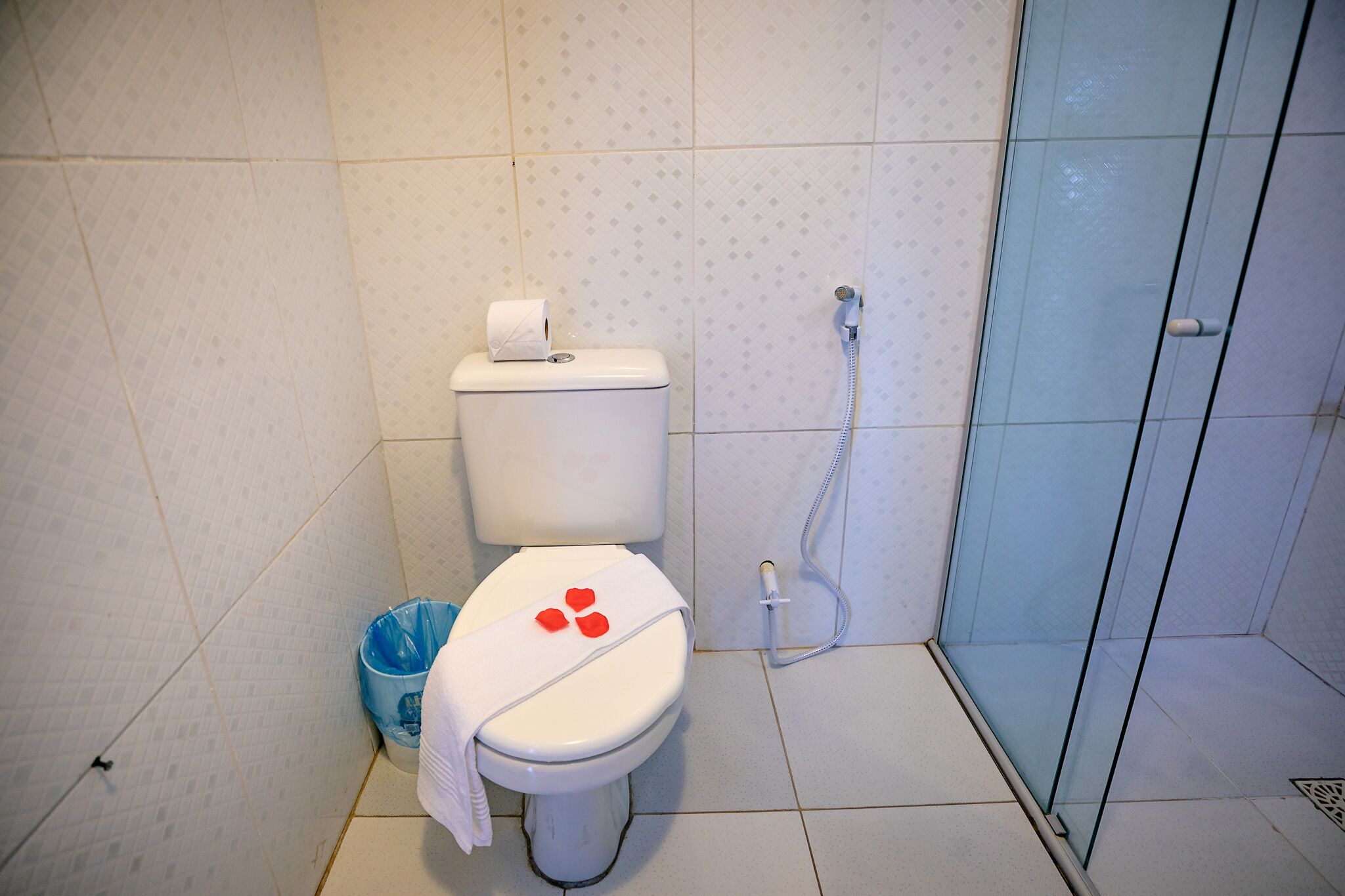 shower, free toiletries, towels